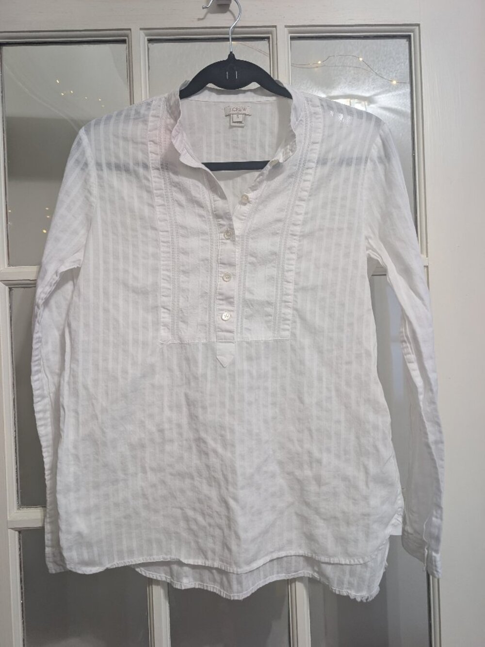 J.Crew white linen top
